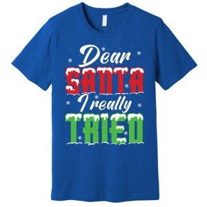 Dear Santa I Really Tried Cute Gift Premium T-Shirt