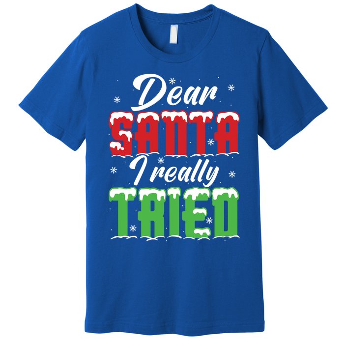 Dear Santa I Really Tried Cute Gift Premium T-Shirt