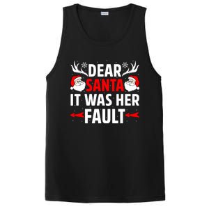 Dear Santa It Was Her Fault Funny Christmas Couples Present Meaningful Gift PosiCharge Competitor Tank