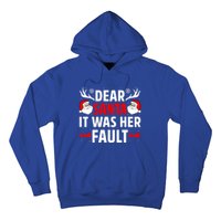 Dear Santa It Was Her Fault Funny Christmas Couples Present Meaningful Gift Hoodie