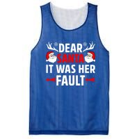 Dear Santa It Was Her Fault Funny Christmas Couples Present Meaningful Gift Mesh Reversible Basketball Jersey Tank