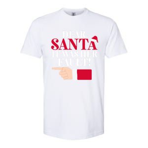 Dear Santa It Was Her Fault Funny Christmas Matching Outfit Gift Softstyle CVC T-Shirt