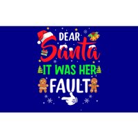 Dear Santa It Was Her Fault Funny Christmas Couples Gift Bumper Sticker