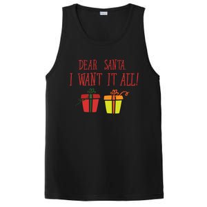 Dear Santa I Want It All Funny Christmas Presents Gift PosiCharge Competitor Tank