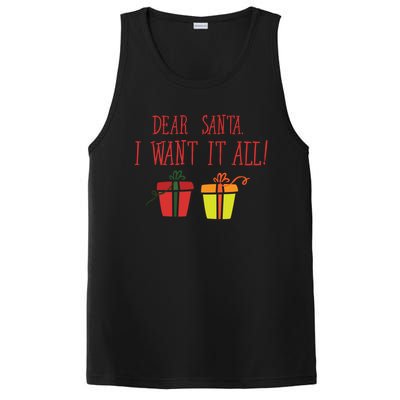 Dear Santa I Want It All Funny Christmas Presents Gift PosiCharge Competitor Tank