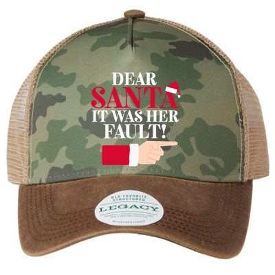 Dear Santa It Was Her Fault Funny Christmas Matching Outfit Funny Gift Legacy Tie Dye Trucker Hat