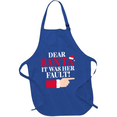 Dear Santa It Was Her Fault Funny Christmas Matching Outfit Funny Gift Apron