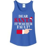 Dear Santa It Was Her Fault Funny Christmas Matching Outfit Funny Gift Ladies Essential Tank