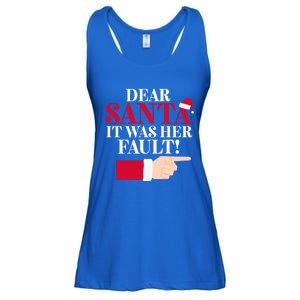 Dear Santa It Was Her Fault Funny Christmas Matching Outfit Funny Gift Ladies Essential Flowy Tank