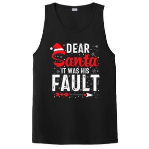 Dear Santa It Was His Fault Funny Christmas Couples  PosiCharge Competitor Tank