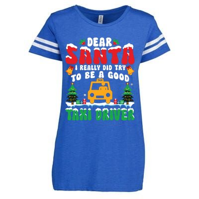 Dear Santa I Really Try To Be A Good Taxi Driver Christmas Enza Ladies Jersey Football T-Shirt