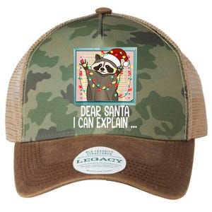 Dear Santa I Can Explain Funny Raccoon Santa Hat Christmas Legacy Tie Dye Trucker Hat