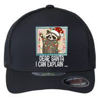 Dear Santa I Can Explain Funny Raccoon Santa Hat Christmas Flexfit Unipanel Trucker Cap