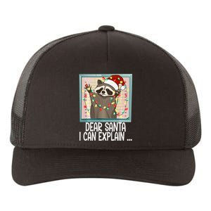 Dear Santa I Can Explain Funny Raccoon Santa Hat Christmas Yupoong Adult 5-Panel Trucker Hat