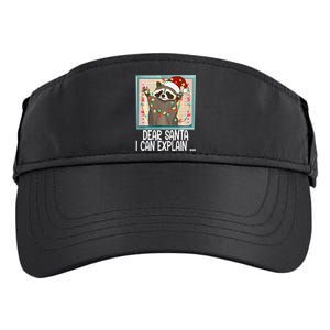 Dear Santa I Can Explain Funny Raccoon Santa Hat Christmas Adult Drive Performance Visor