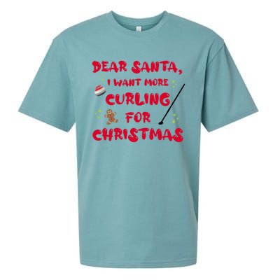 Dear Santa I Want More Curling For Christmas Funny Cool Gift Sueded Cloud Jersey T-Shirt