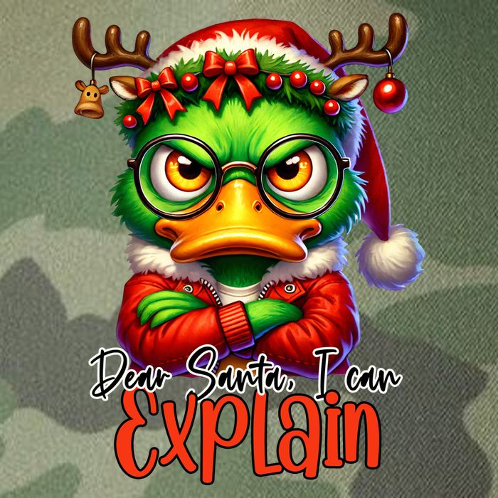 Dear Santa I Can Explain Funny Sarcastic Grumpy Duck Christmas Legacy Tie Dye Trucker Hat