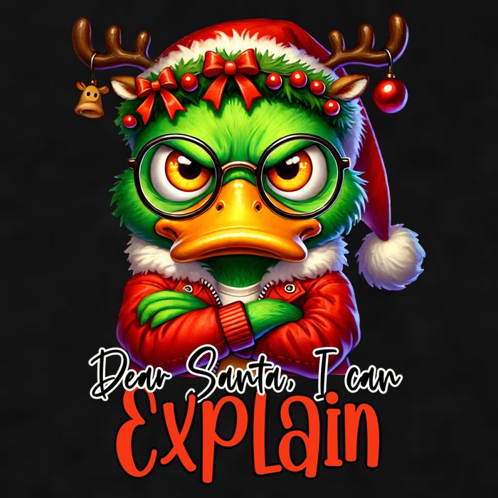 Dear Santa I Can Explain Funny Sarcastic Grumpy Duck Christmas Ladies PosiCharge Tri-Blend Wicking Tank