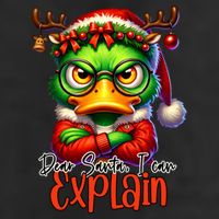 Dear Santa I Can Explain Funny Sarcastic Grumpy Duck Christmas Cool Comfort Performance Bucket Hat
