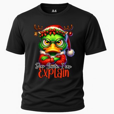 Dear Santa I Can Explain Funny Sarcastic Grumpy Duck Christmas Performance Shirt