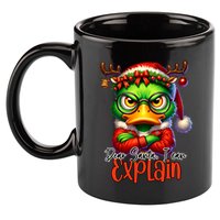 Dear Santa I Can Explain Funny Sarcastic Grumpy Duck Christmas 11oz C Handle Ceramic Mug