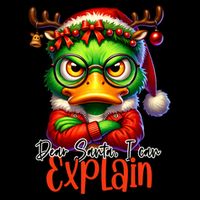 Dear Santa I Can Explain Funny Sarcastic Grumpy Duck Christmas Drawstring Bag