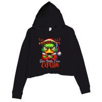 Dear Santa I Can Explain Funny Sarcastic Grumpy Duck Christmas Crop Fleece Hoodie
