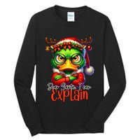Dear Santa I Can Explain Funny Sarcastic Grumpy Duck Christmas Tall Long Sleeve T-Shirt