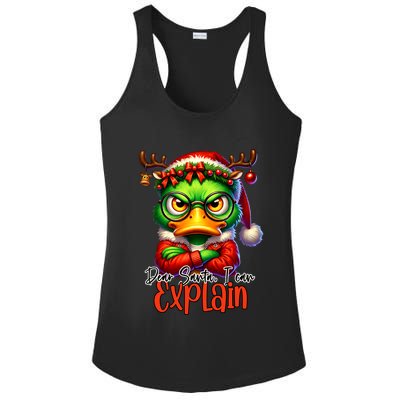 Dear Santa I Can Explain Funny Sarcastic Grumpy Duck Christmas Ladies PosiCharge Competitor Racerback Tank
