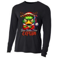 Dear Santa I Can Explain Funny Sarcastic Grumpy Duck Christmas Cooling Performance Long Sleeve Crew
