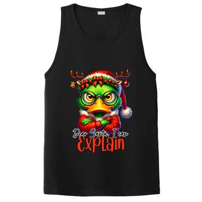 Dear Santa I Can Explain Funny Sarcastic Grumpy Duck Christmas PosiCharge Competitor Tank