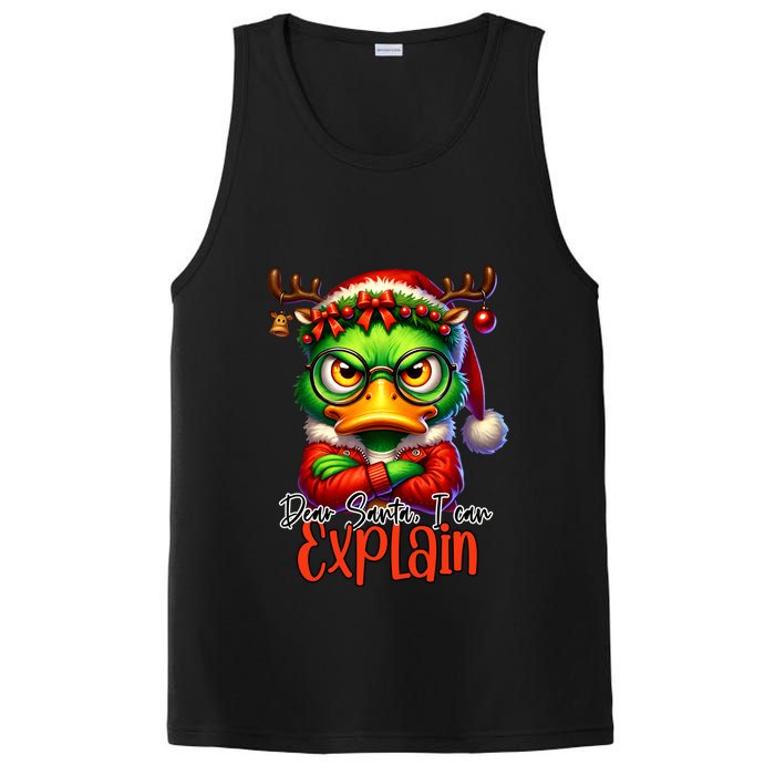 Dear Santa I Can Explain Funny Sarcastic Grumpy Duck Christmas PosiCharge Competitor Tank