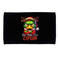 Dear Santa I Can Explain Funny Sarcastic Grumpy Duck Christmas Microfiber Hand Towel