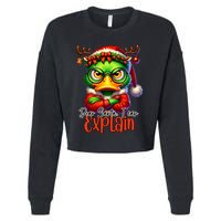 Dear Santa I Can Explain Funny Sarcastic Grumpy Duck Christmas Cropped Pullover Crew