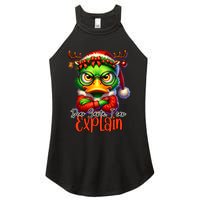 Dear Santa I Can Explain Funny Sarcastic Grumpy Duck Christmas Women's Perfect Tri Rocker Tank