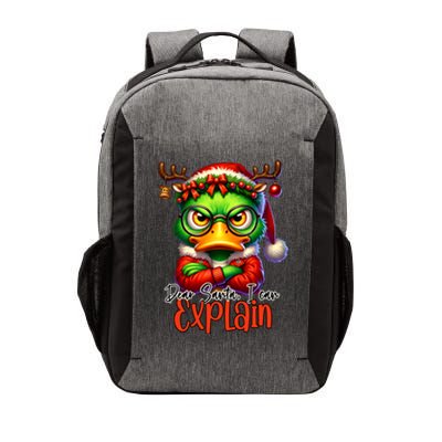 Dear Santa I Can Explain Funny Sarcastic Grumpy Duck Christmas Vector Backpack