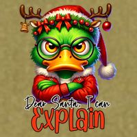 Dear Santa I Can Explain Funny Sarcastic Grumpy Duck Christmas Garment-Dyed Women's Muscle Tee