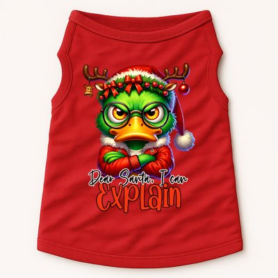 Dear Santa I Can Explain Funny Sarcastic Grumpy Duck Christmas Doggie Tank
