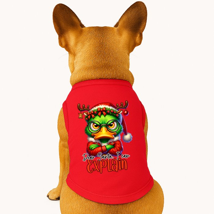 Dear Santa I Can Explain Funny Sarcastic Grumpy Duck Christmas Doggie Tank