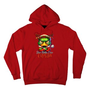 Dear Santa I Can Explain Funny Sarcastic Grumpy Duck Christmas Hoodie