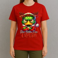 Dear Santa I Can Explain Funny Sarcastic Grumpy Duck Christmas T-Shirt