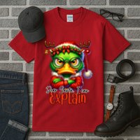 Dear Santa I Can Explain Funny Sarcastic Grumpy Duck Christmas Tall T-Shirt