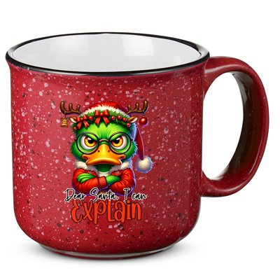Dear Santa I Can Explain Funny Sarcastic Grumpy Duck Christmas 15oz Campfire Ceramic Mug