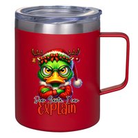 Dear Santa I Can Explain Funny Sarcastic Grumpy Duck Christmas 12oz Stainless Steel Coffee Mug