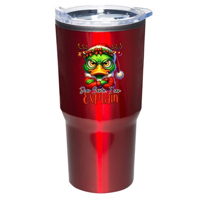 Dear Santa I Can Explain Funny Sarcastic Grumpy Duck Christmas Tumbler