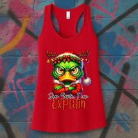 Dear Santa I Can Explain Funny Sarcastic Grumpy Duck Christmas Womens Tank Top