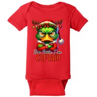 Dear Santa I Can Explain Funny Sarcastic Grumpy Duck Christmas Baby Bodysuit