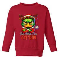 Dear Santa I Can Explain Funny Sarcastic Grumpy Duck Christmas Toddler Sweatshirt