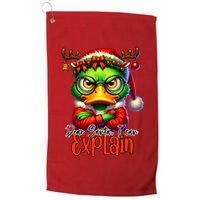 Dear Santa I Can Explain Funny Sarcastic Grumpy Duck Christmas Golf Towel