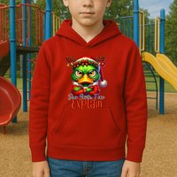 Dear Santa I Can Explain Funny Sarcastic Grumpy Duck Christmas Kids Hoodie